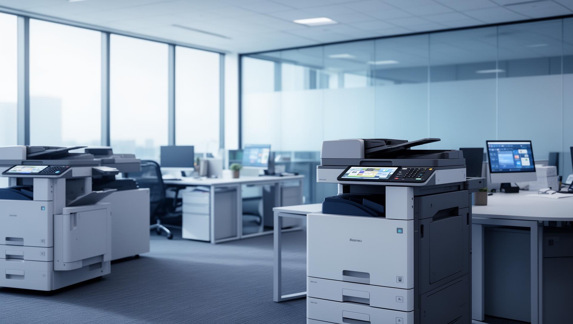 Nowoczesne biuro z urządzeniami wielofunkcyjnymi